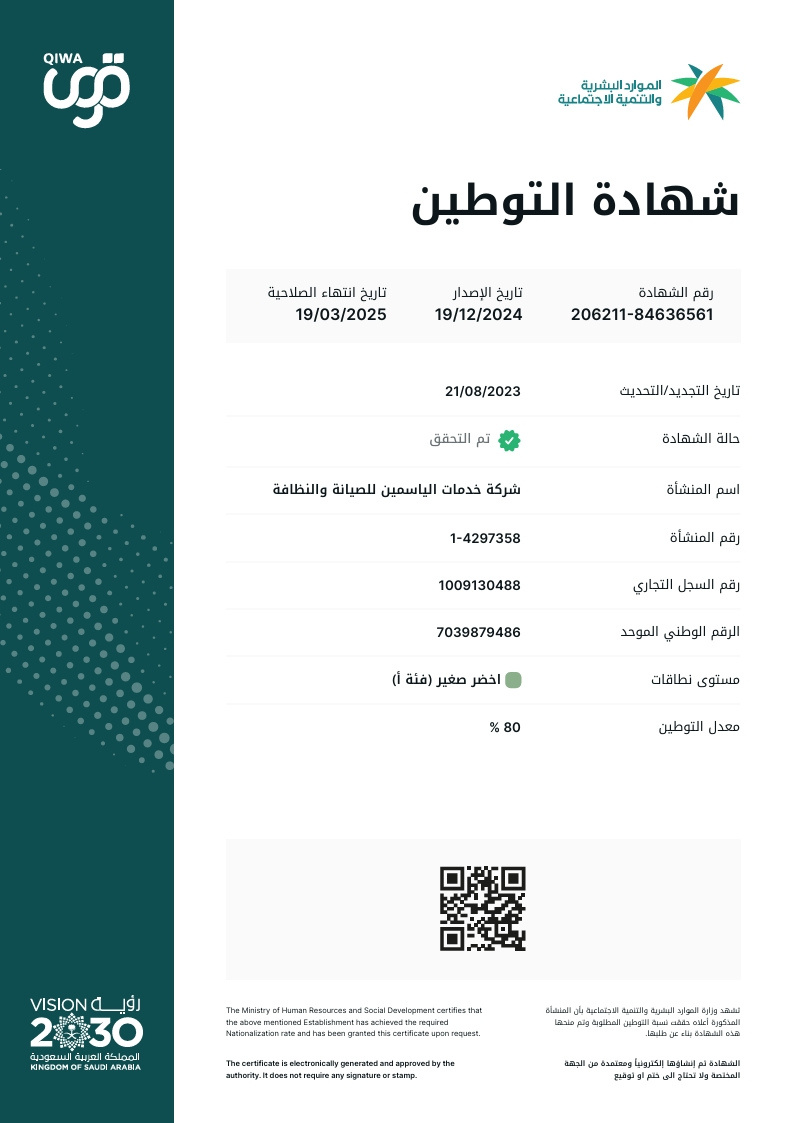 شهادة التوطين (نطاقات)